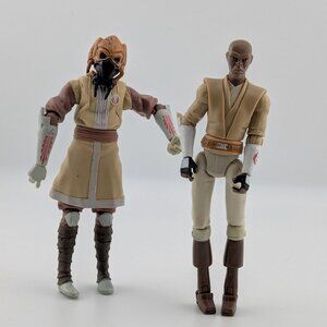Star Wars Clone Wars Jedi Lot – Plo Koon & Mace Windu 3.75” (Hasbro 2009, Loose)